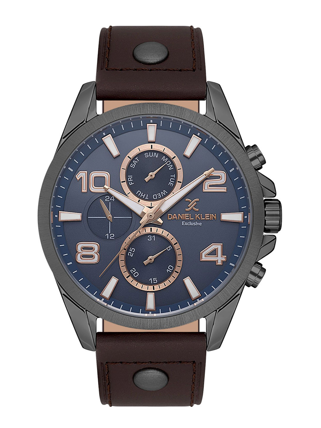 Daniel Klein Exclusive Men Leather Straps Analogue Chronograph Watch DKX.1.13640-4