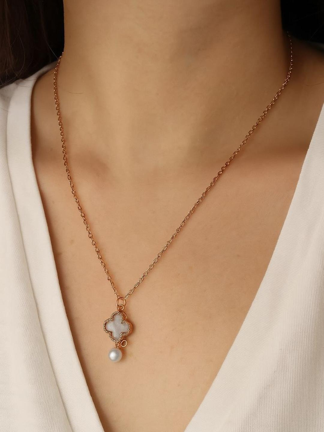 JKL Jewelry Women Rose Gold Necklace and Chains