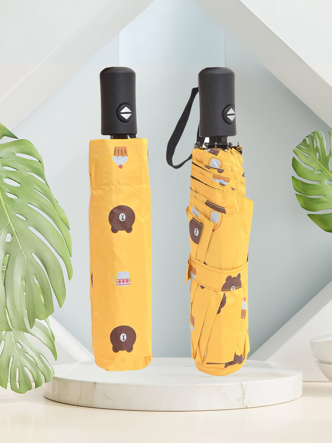 Myntra Elegant Homes Automatic Waterproof 3 Fold Cartoon Characters Umbrella