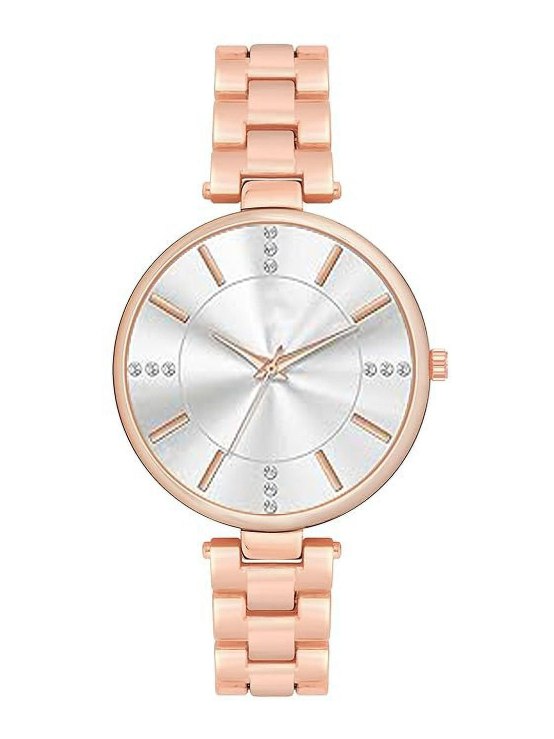 Gopal Shopcart Unisex Embellished Dial & Bracelet Style Analogue Watch C38 Rg White D_F