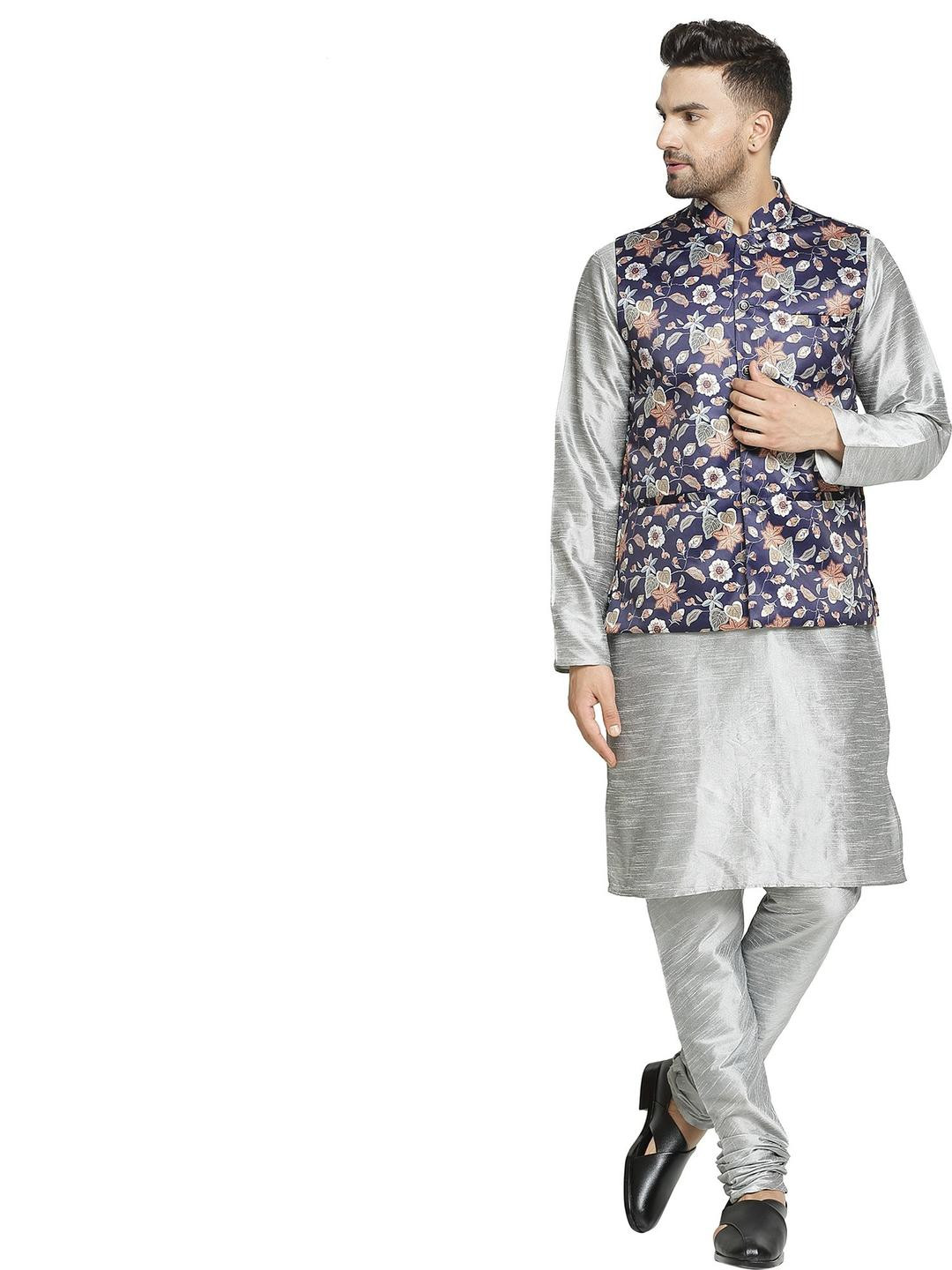 B BEN Men Grey Kurta Sets