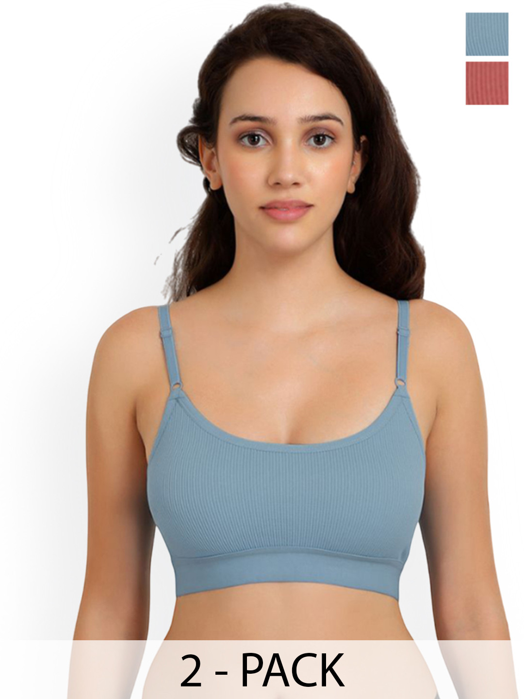 Samvar Pack Of 2 Cotton Non Padded Lingerie Set B_Goma Set_B,O