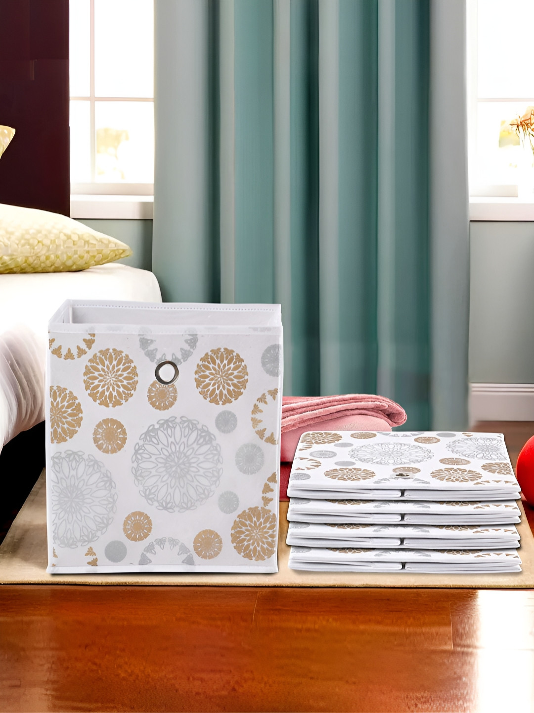 Aura White 5 Pieces Printed Drawer Organisers