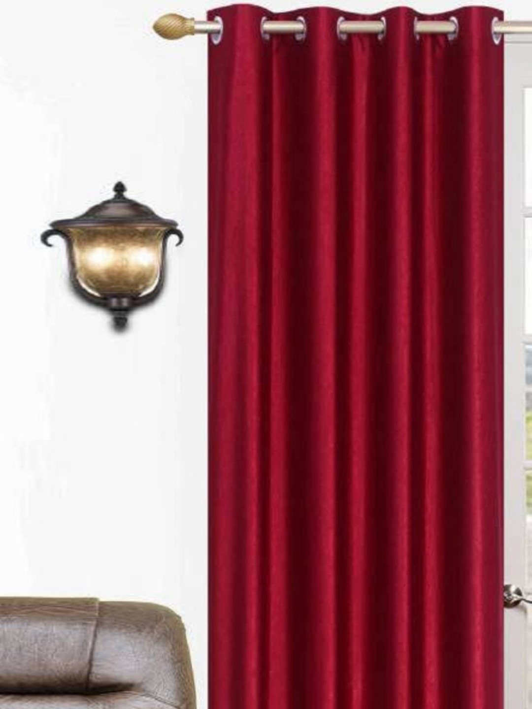 BELLA TRUE Maroon Black Out Long Door Curtain