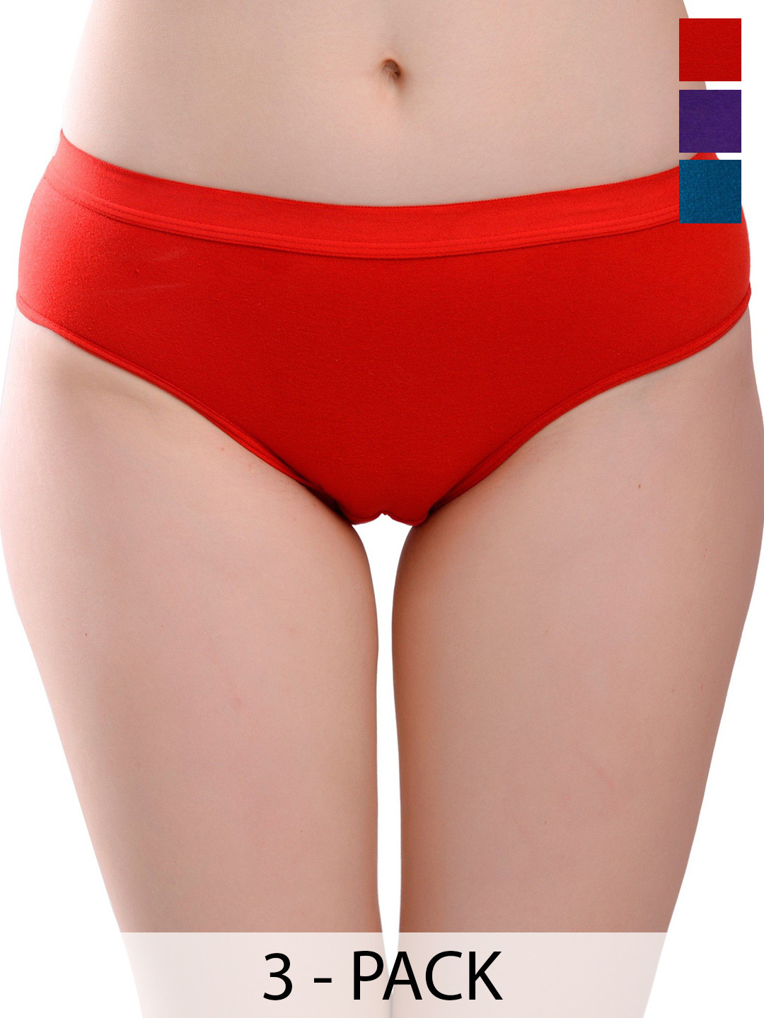 DHANDAI FASHION Pack Of 3 Hipster Briefs Soft Cotton Panty (DC-M-3)Mlt Pcs-3