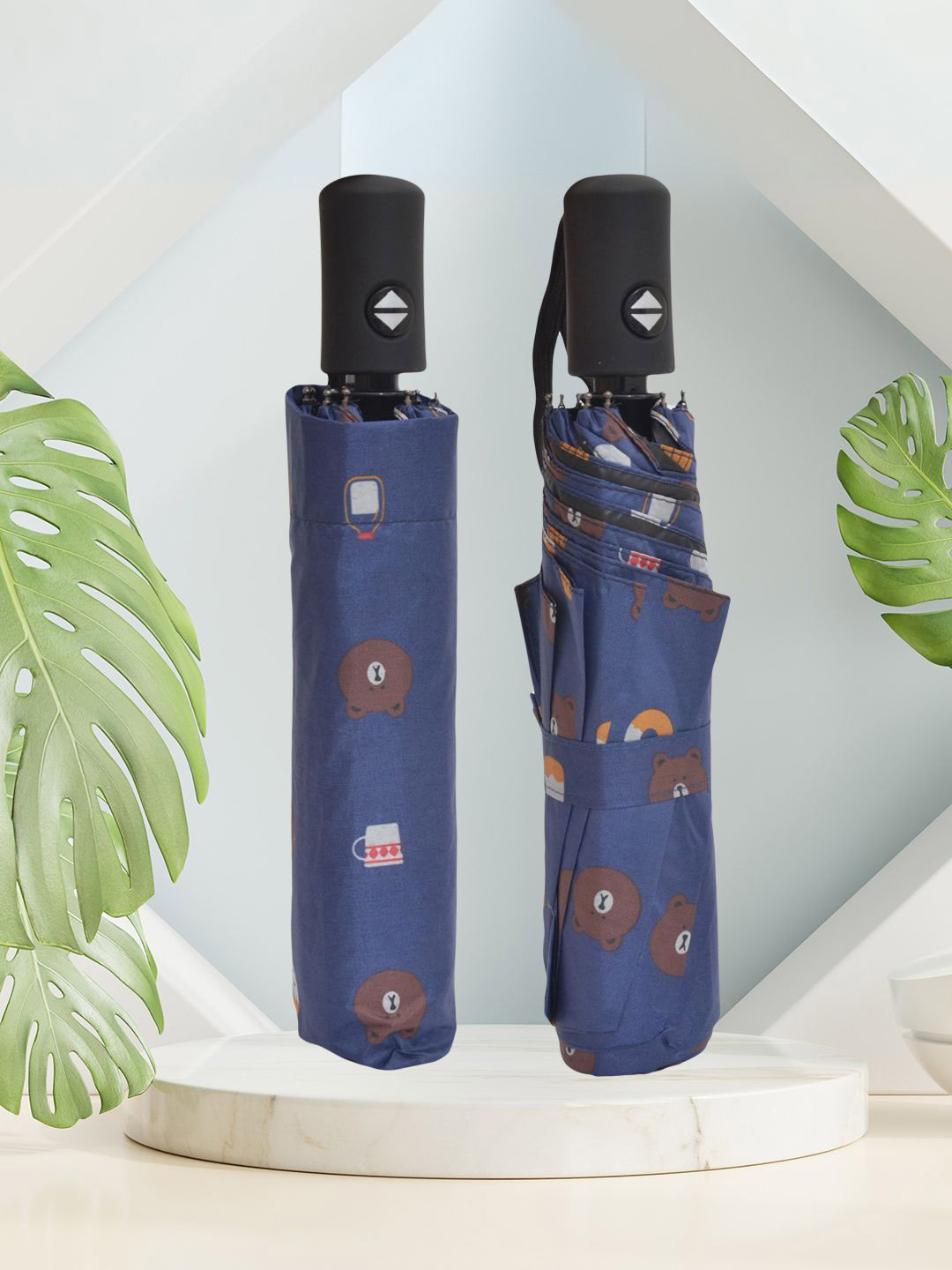 Myntra Elegant Homes Automatic Waterproof 3 Fold Cartoon Characters Umbrella