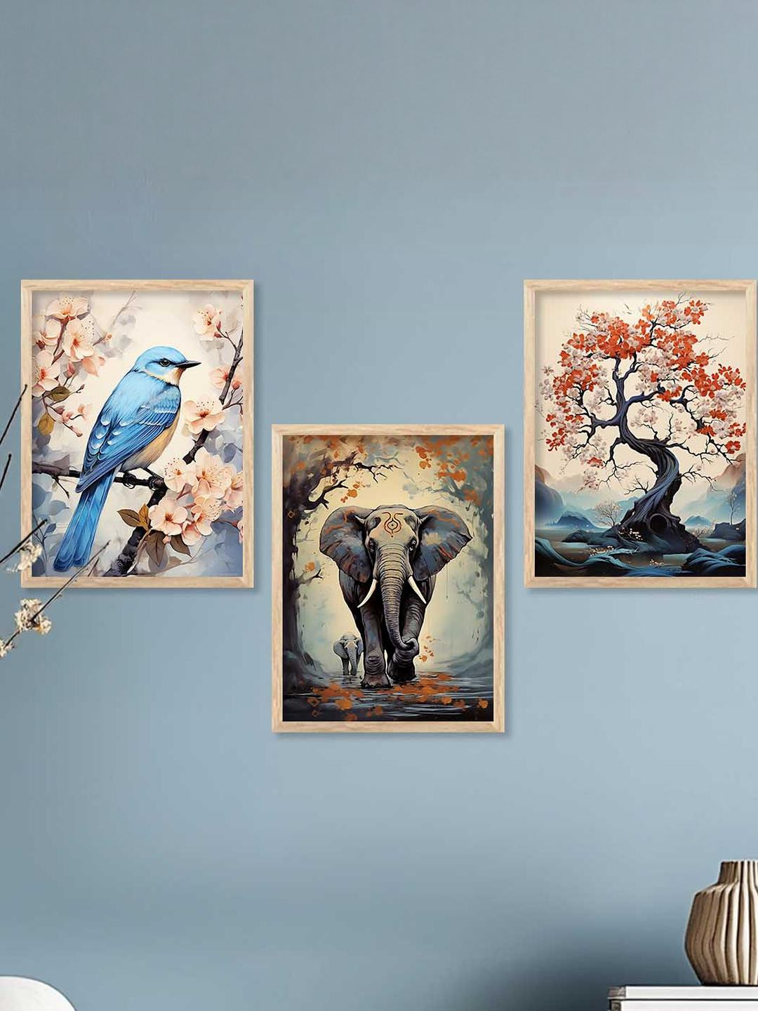 Bird and Animal Wall Art  With Frame Home Decor Wall Painting For Living Room Office Bedroom
