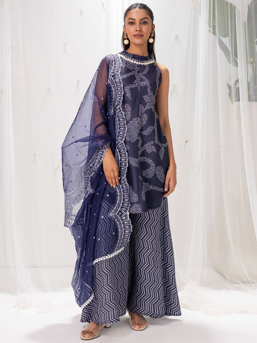 SEW Women Floral Printed A-Line Kurta with Palazzo & Dupatta