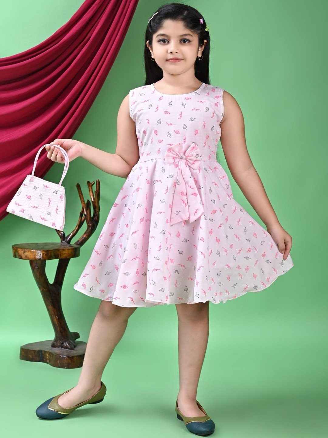 BARKAT DESIGNING PLANET Girls Cotton A-Line Round Neck Dress