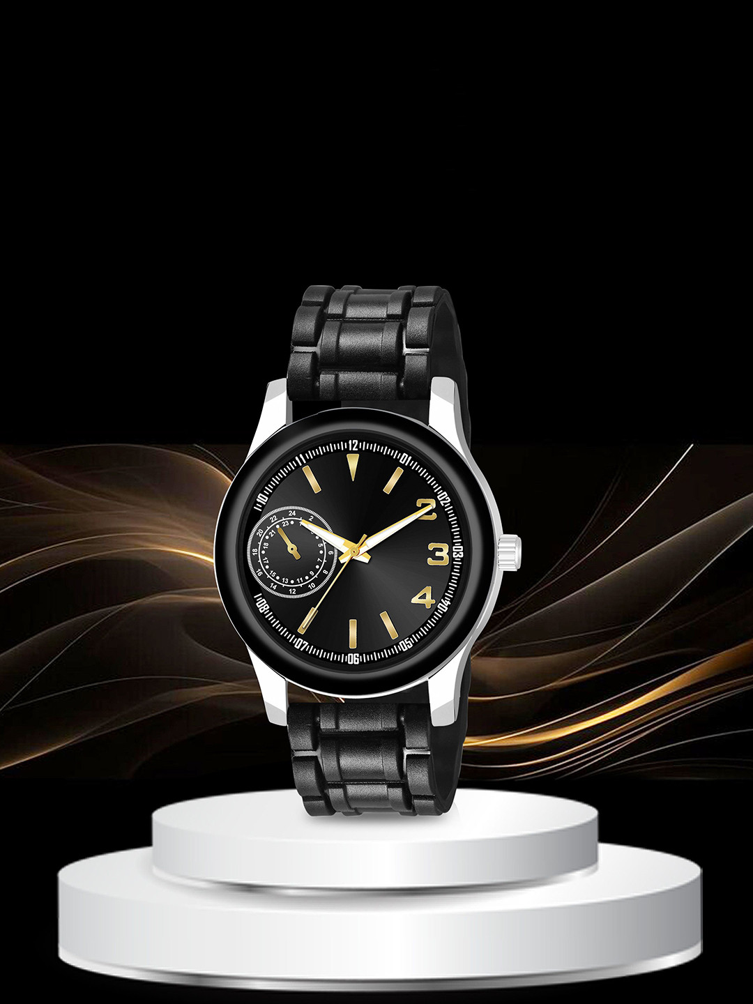 Gopal Shopcart Unisex Round Dial & Straps Analogue Watch B9050BLK M4 D 801BLK