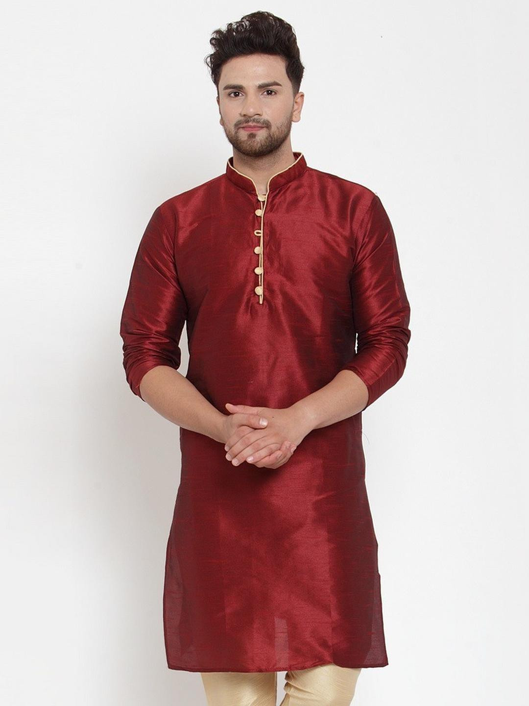 B BEN Men Thread Work Pathani Kurta