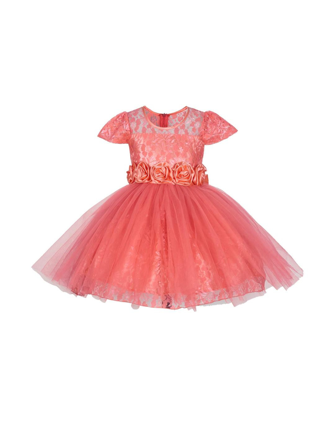 Shahina Fashion Girl Net Transparent Neck Sleeveless Flared Dress