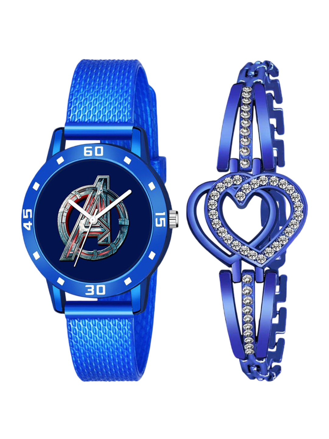 Gopal Shopcart Unisex Analogue Watch & Brelcect Set aevenger BlU L & BLU H Brelcect