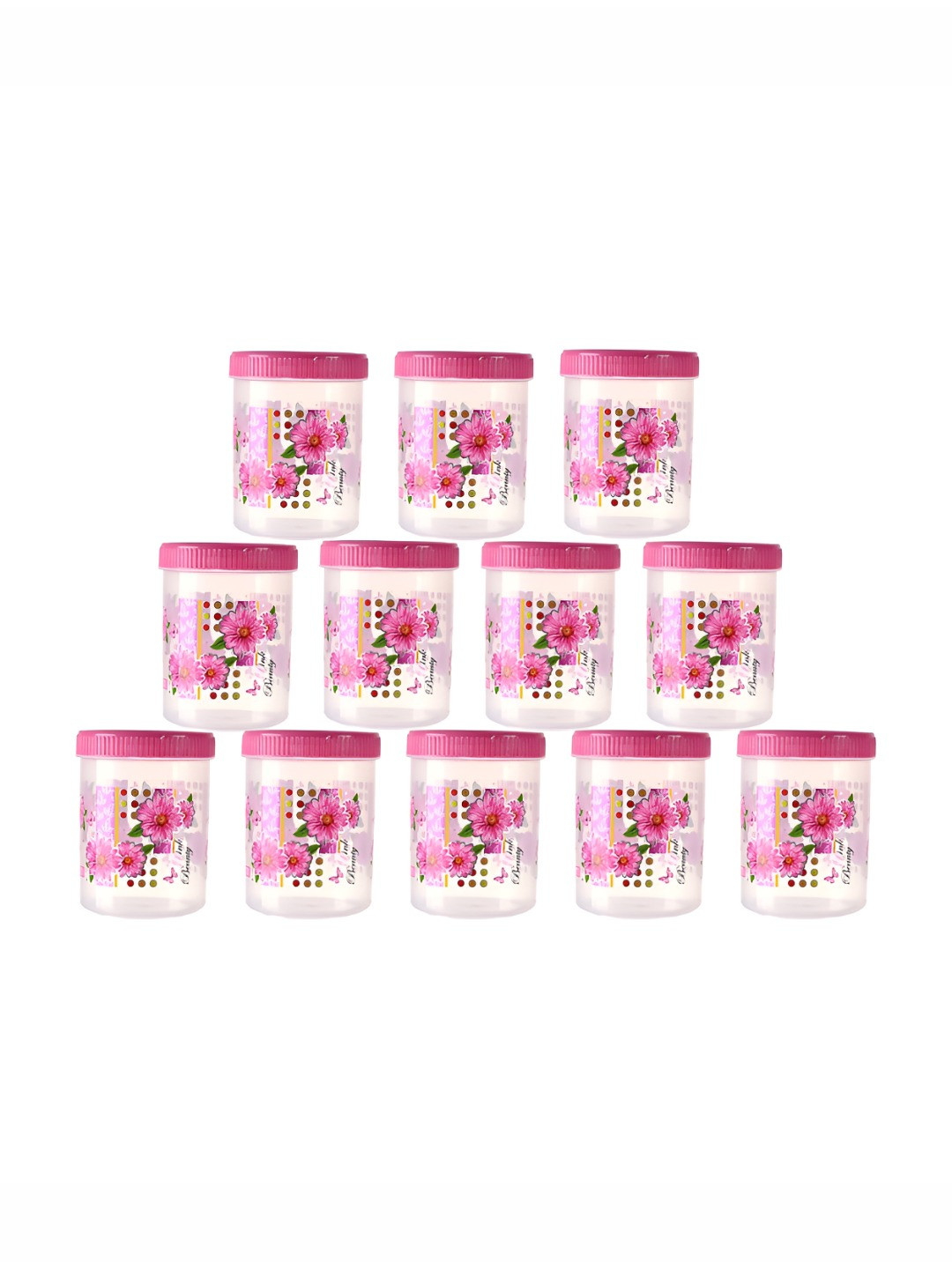Aura Pink & Transparent 12 Pieces Easy To Clean Box Containers
