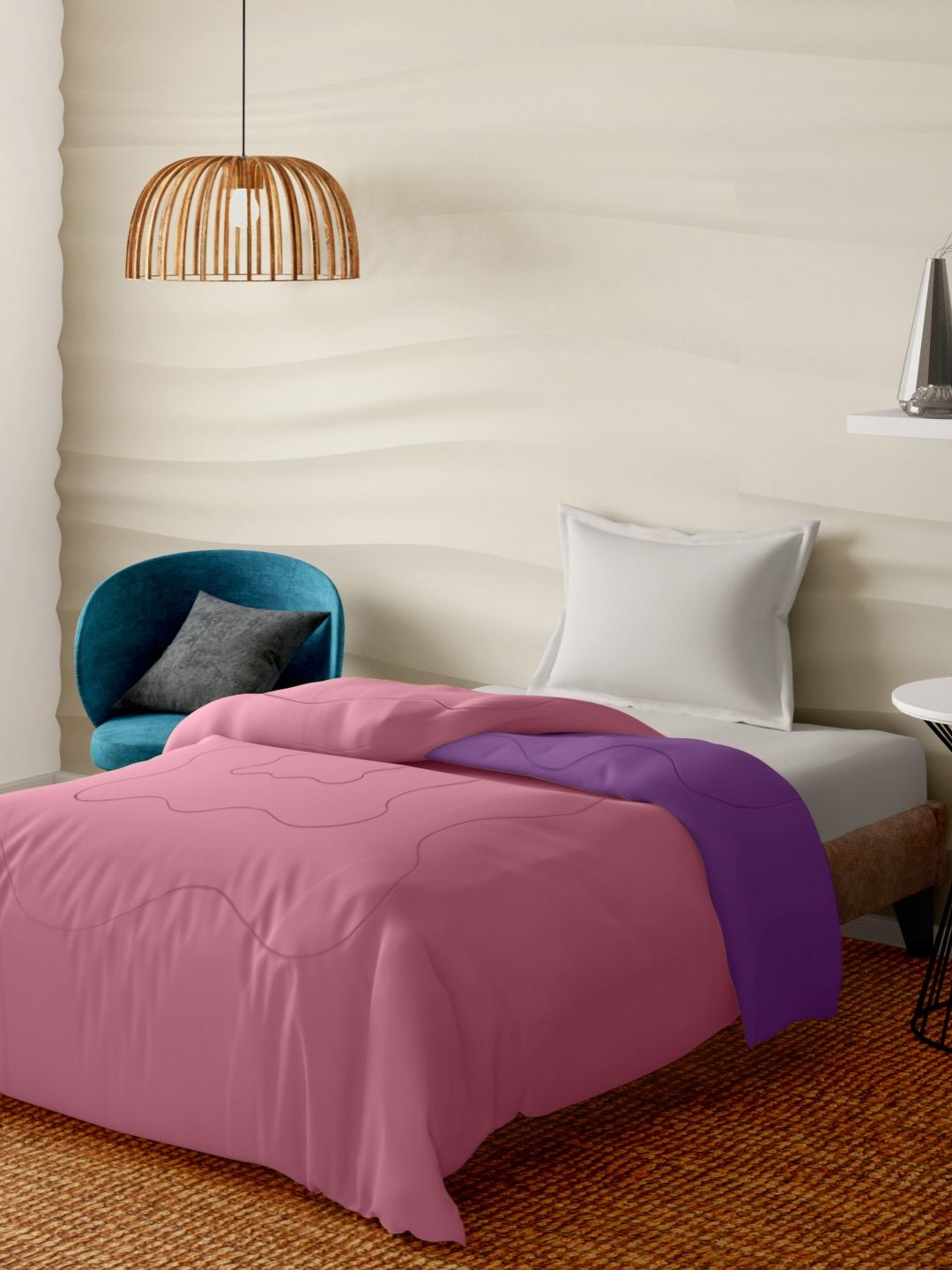 Bichauna Blockbuster Pink & Violet Microfiber AC Room 120 GSM Single Bed Comforter