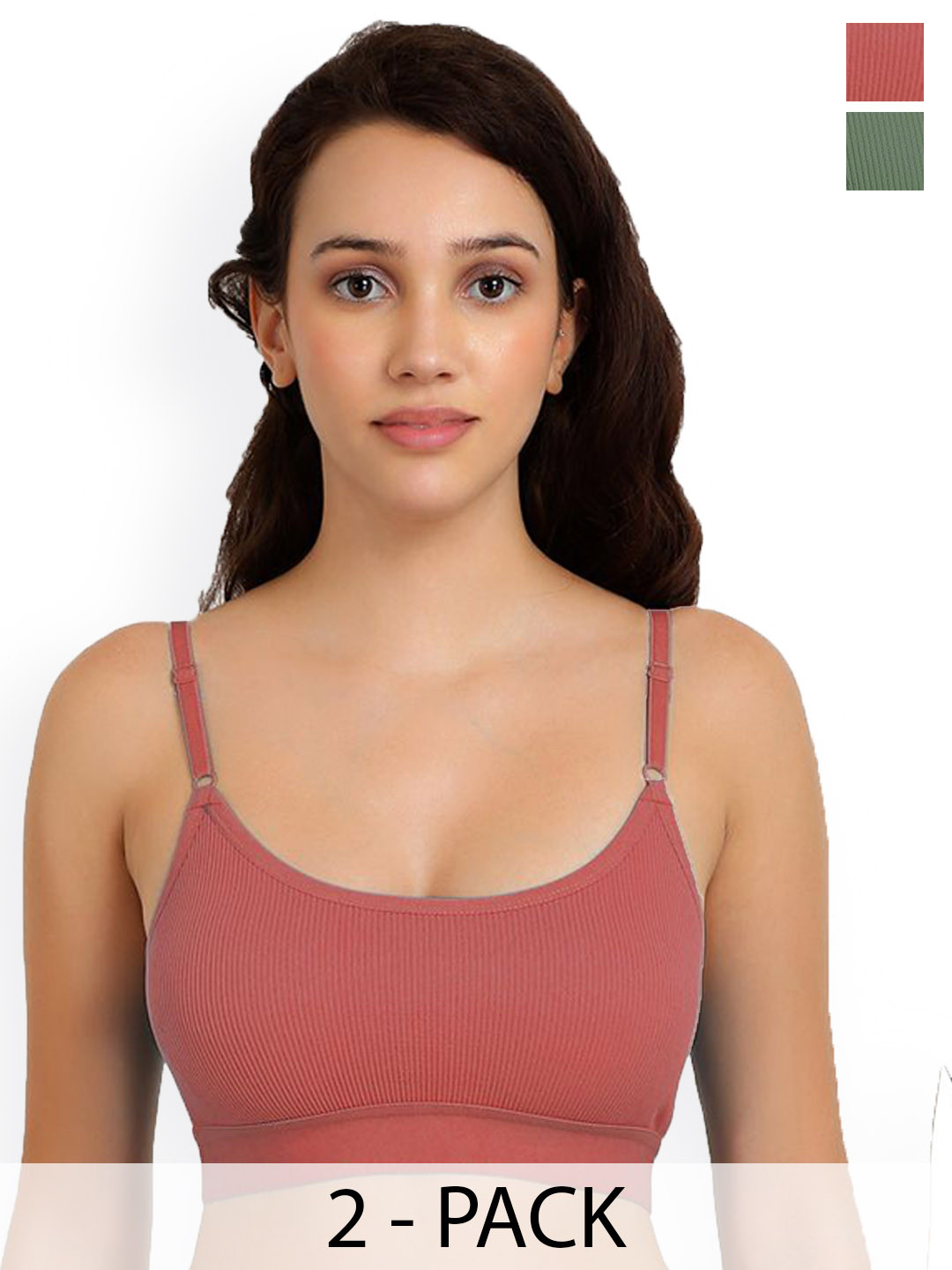 Samvar Pack Of 2 Cotton Non Padded Lingerie Set Goma Set_O,G