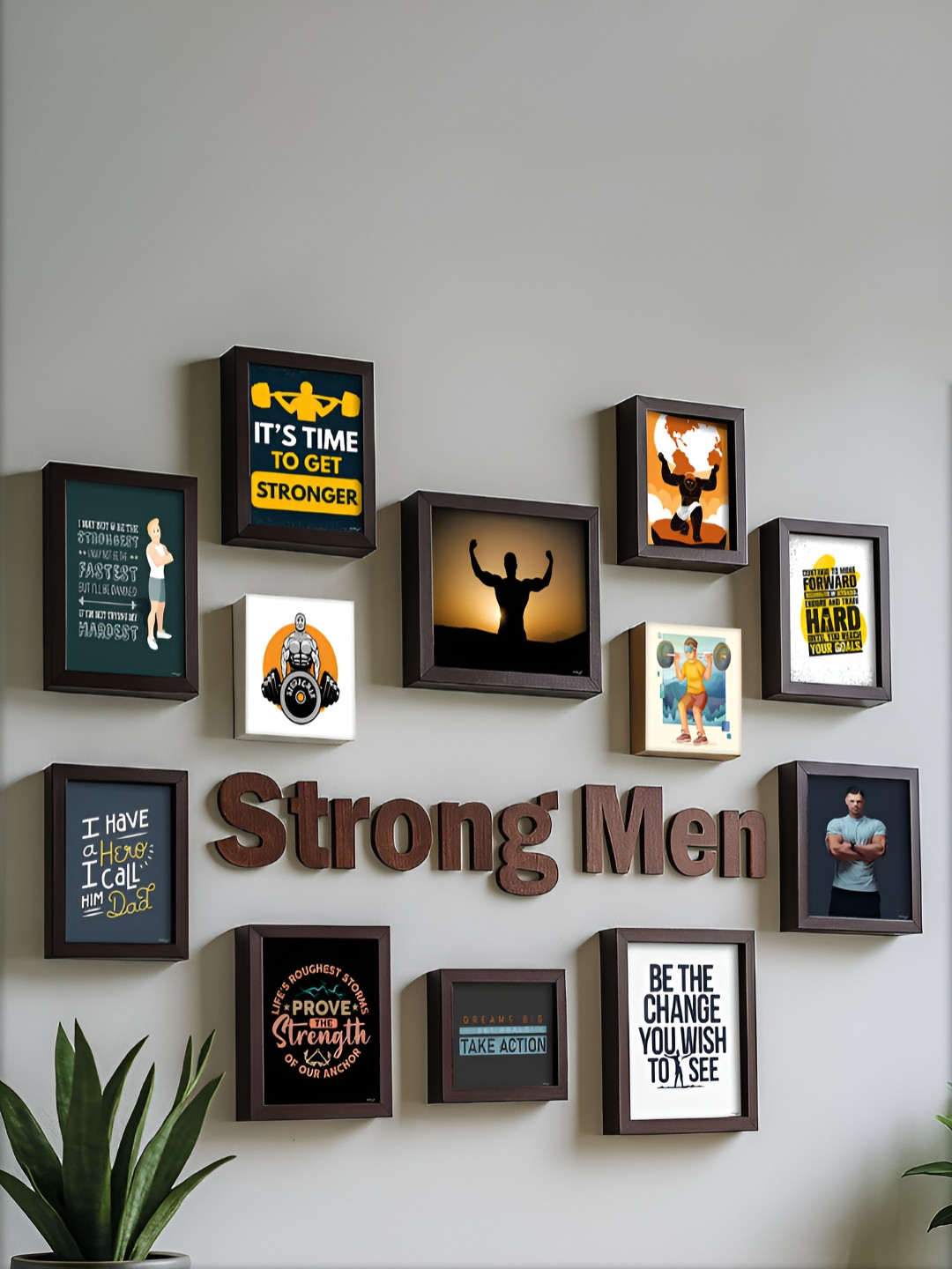 RANDOM Set Of 10 Strong Men Wall Frame Set