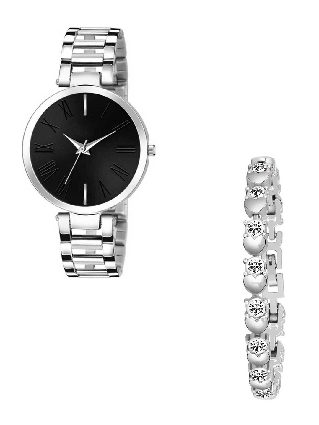 Gopal Shopcart Unisex Analogue Watch Black Dial titan Silver Bracelet