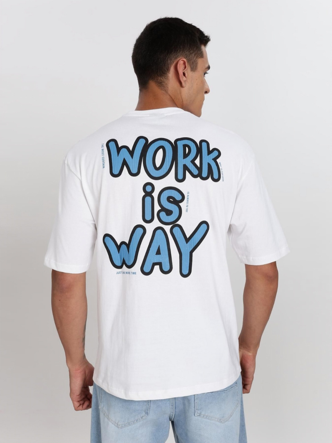 COLOR HUNT Typography Printed Pure Cotton Slim Fit T-shirt