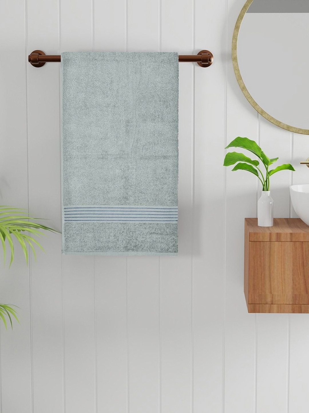 Bichauna Grey Pure Cotton 400 GSM Bath Towel