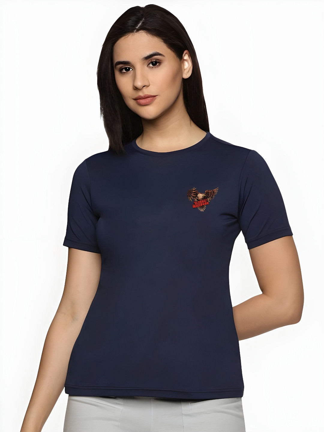 TRENDSATTIRE Brand Logo Round Neck T-shirt