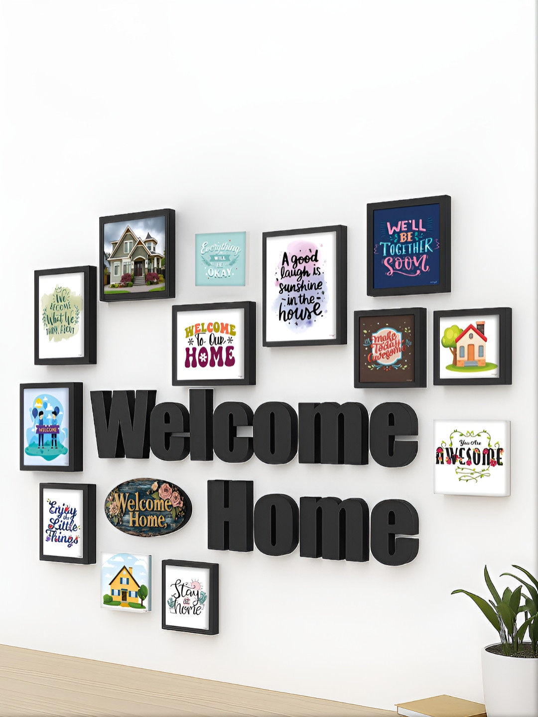 RANDOM Set Of 10 Welcome Home Wall Frame Set
