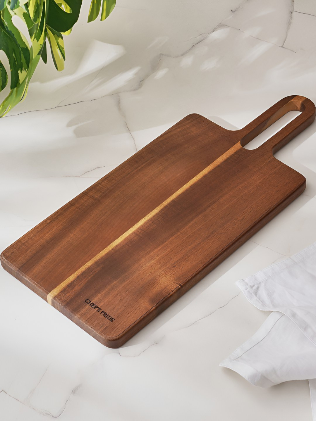 Home Centre Chef's Pride Jepson Brown & Beige Wooden Chopping Board