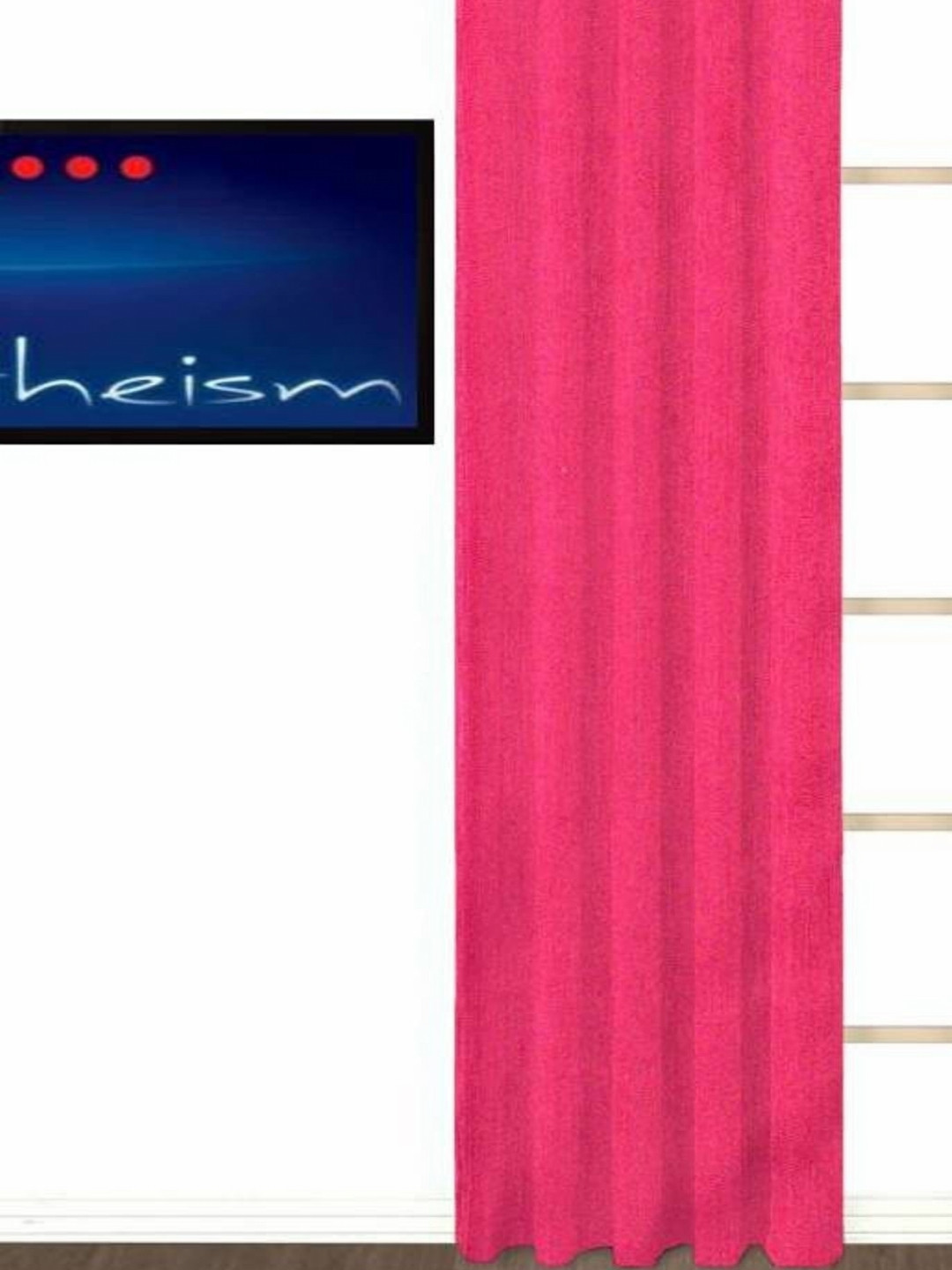 BELLA TRUE Pink Ripple Fold Long Door Curtain