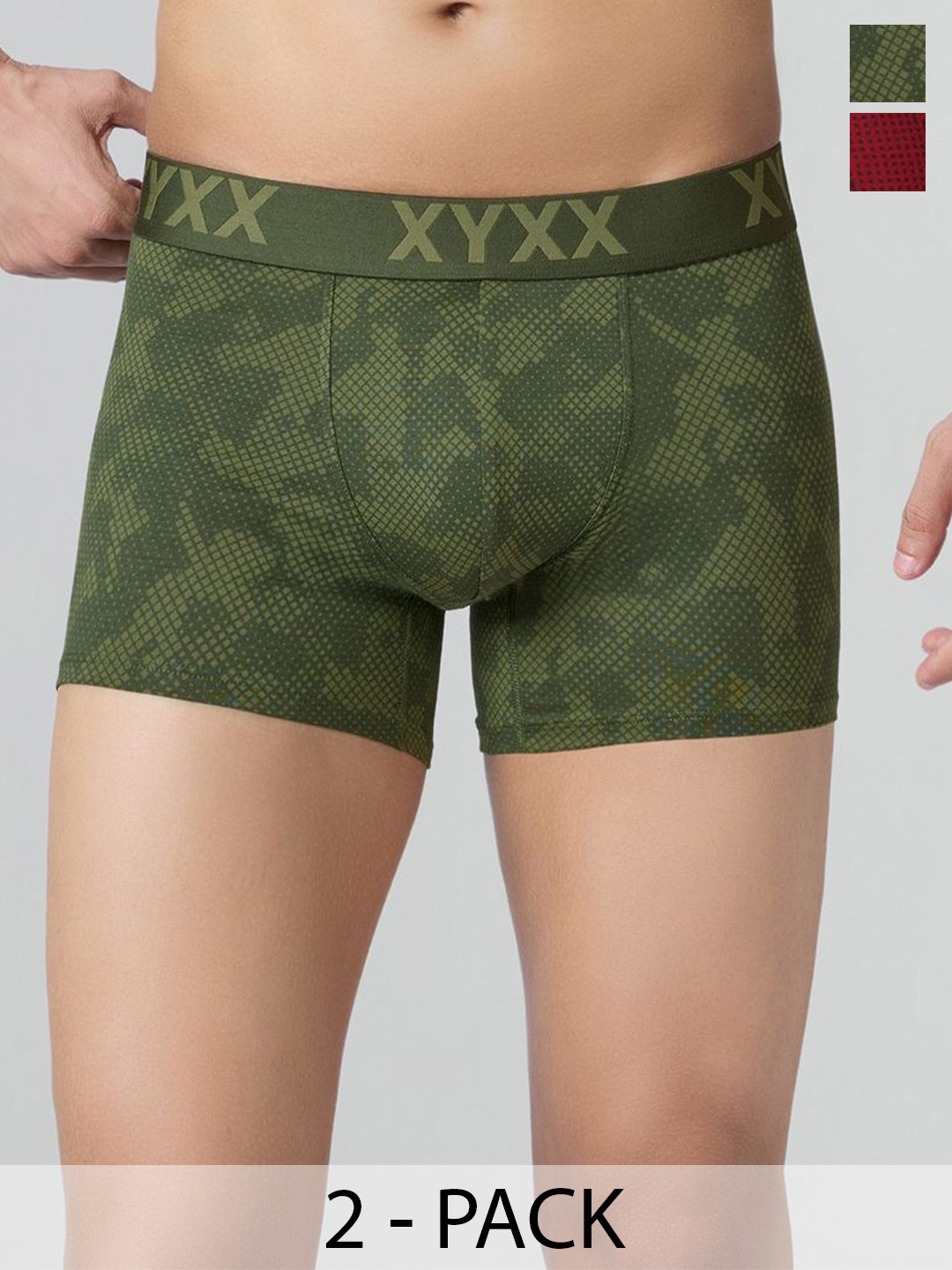 XYXX Men Pack of 2 Metrix Printed Trunk