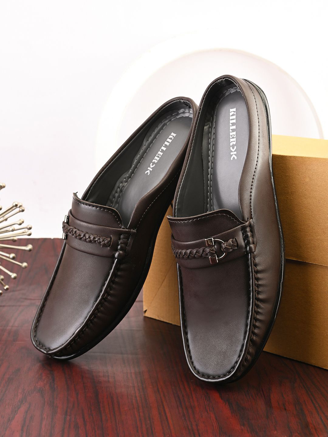 Killer Men Square Toe Penny Loafers Mules