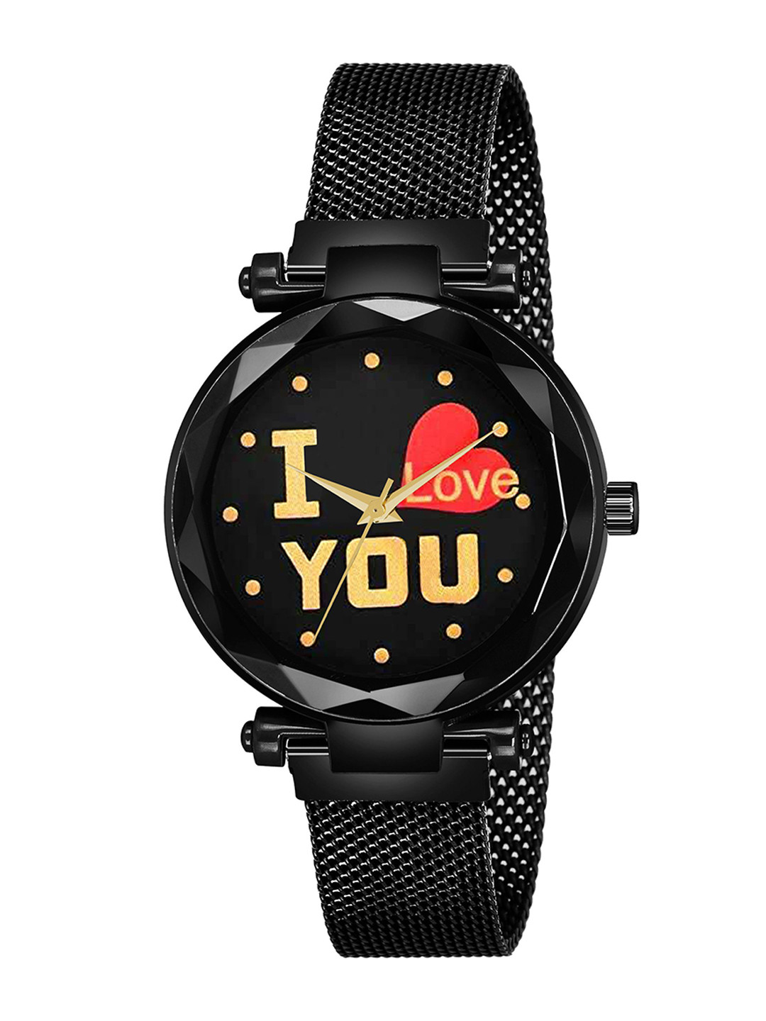 Gopal Shopcart Unisex Stainless Steel  Straps Analogue Watch Black Love You Maganet