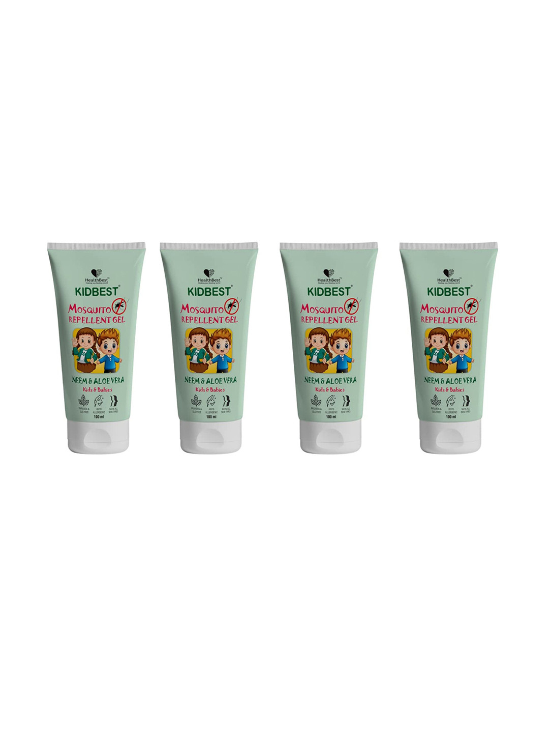 HealthBest Set Of 4 Mosquito Repellent Cream With Neem & Aloevera- 100 ml Each