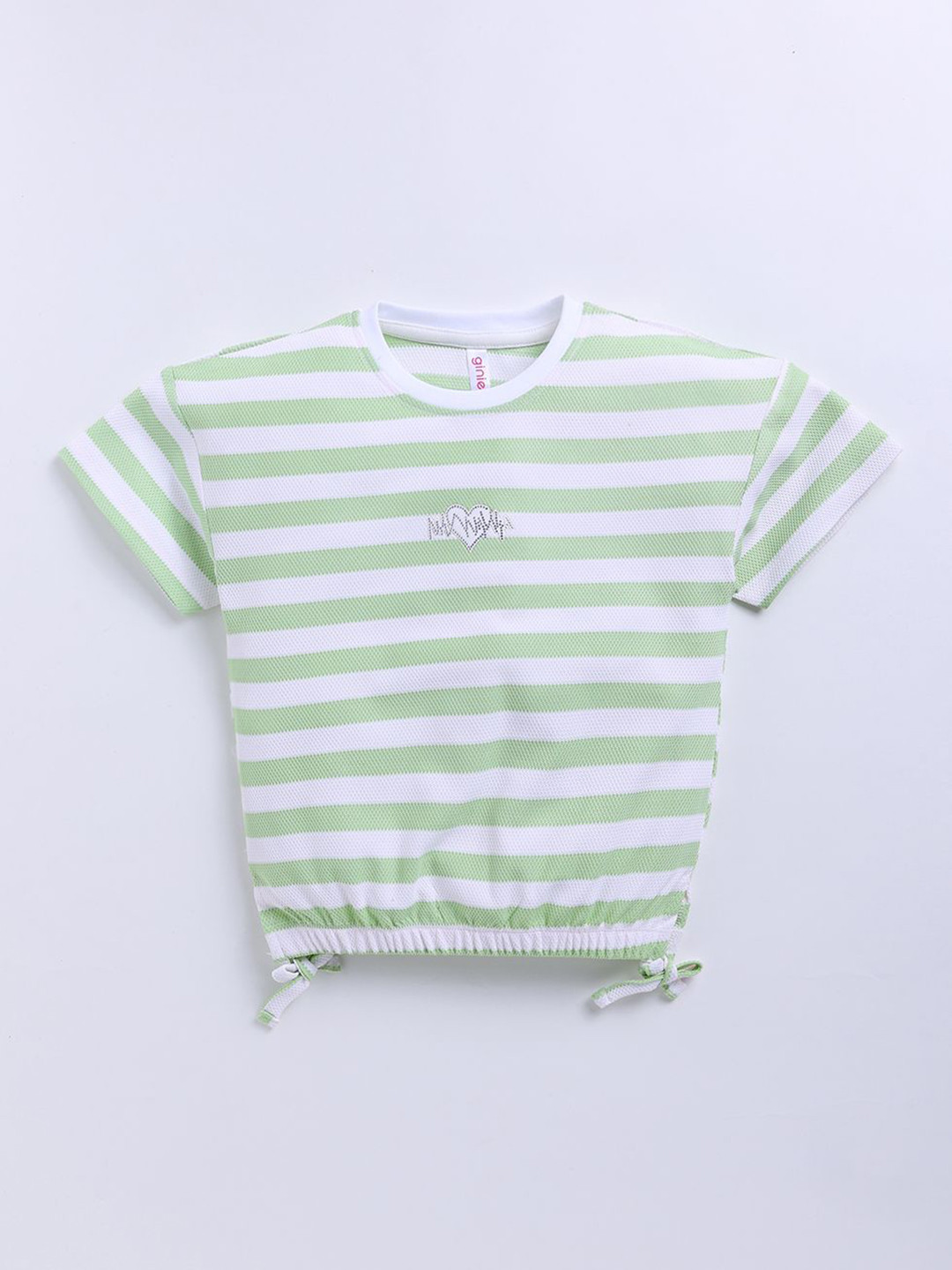 giniekids Girls Striped Round Neck Regular Top