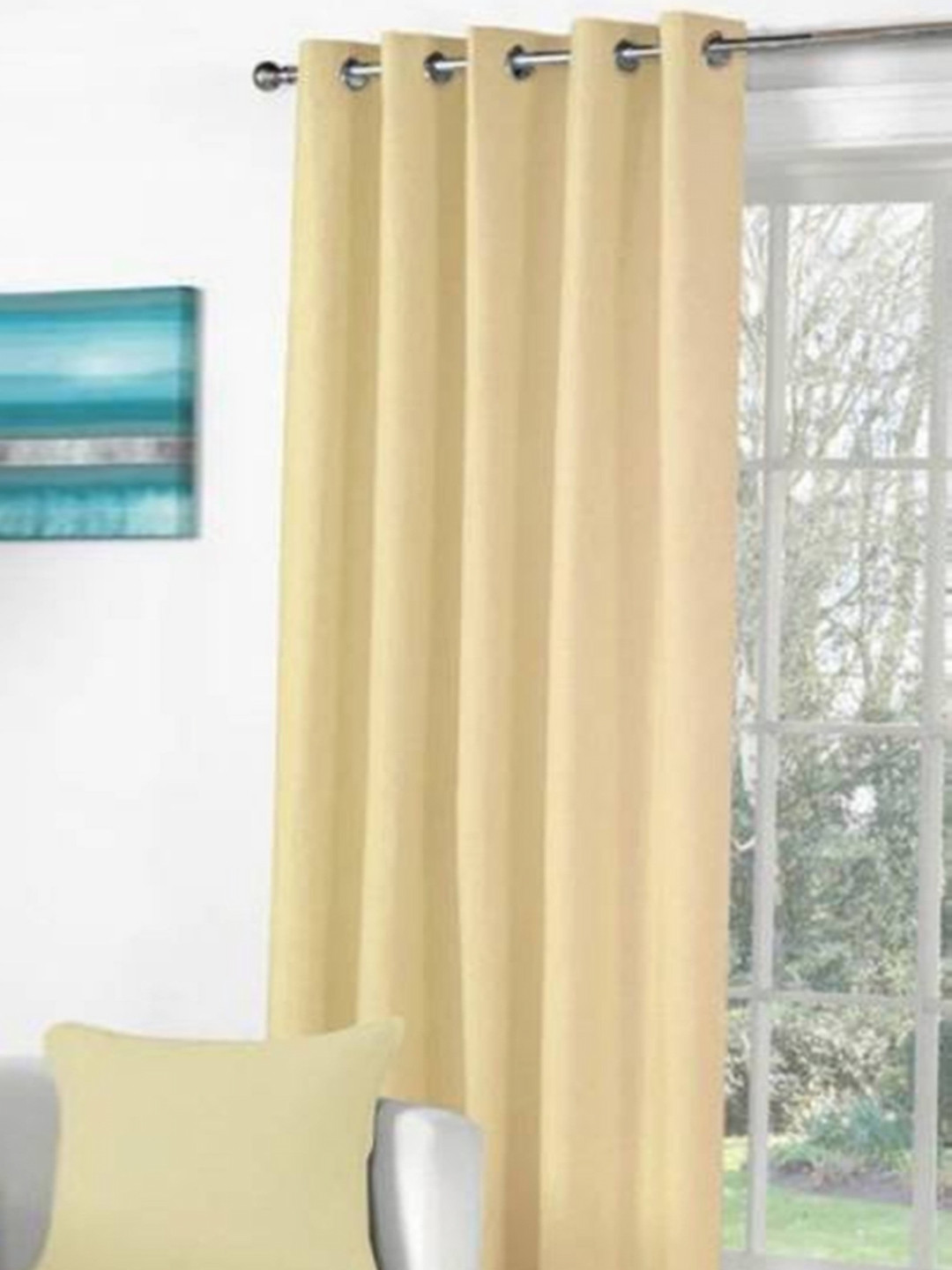 BELLA TRUE Cream Ripple Fold Long Door Curtain