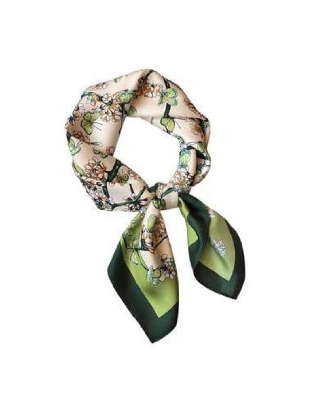 Alexvyan Women Green Satin Silk Square Scarf
