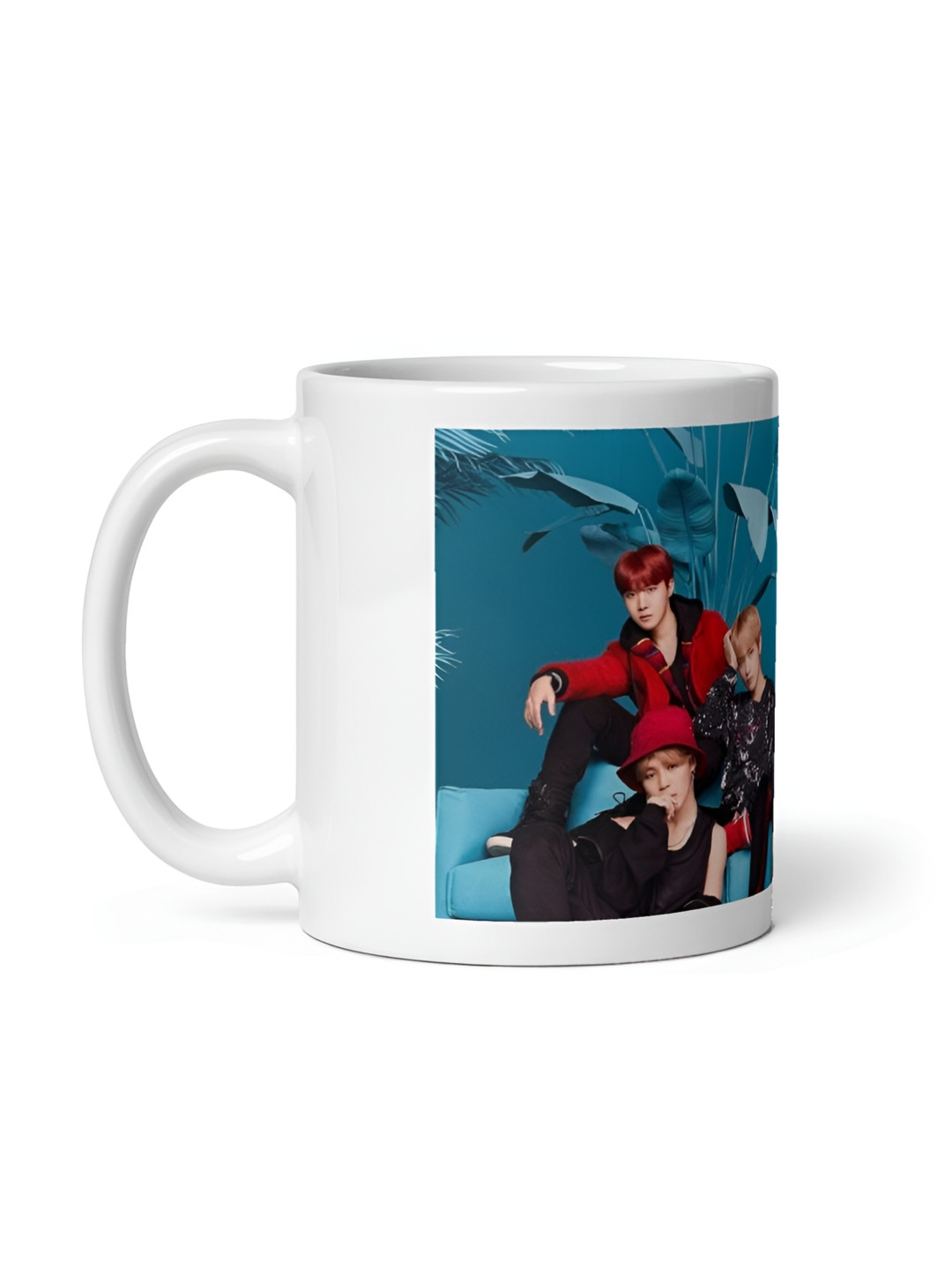 Mr UVD White & Blue BTS Photoshoot Printed Ceramic Mug - 350 ml