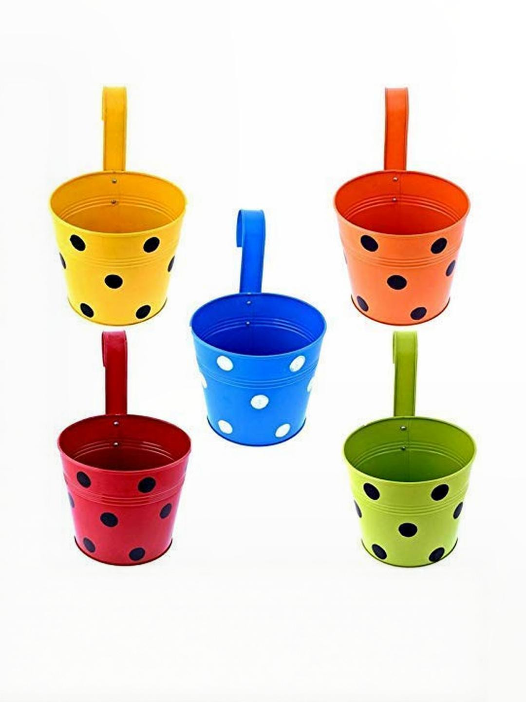 Inshreys Pack of 5 Wall Hanging Planter Buckets
