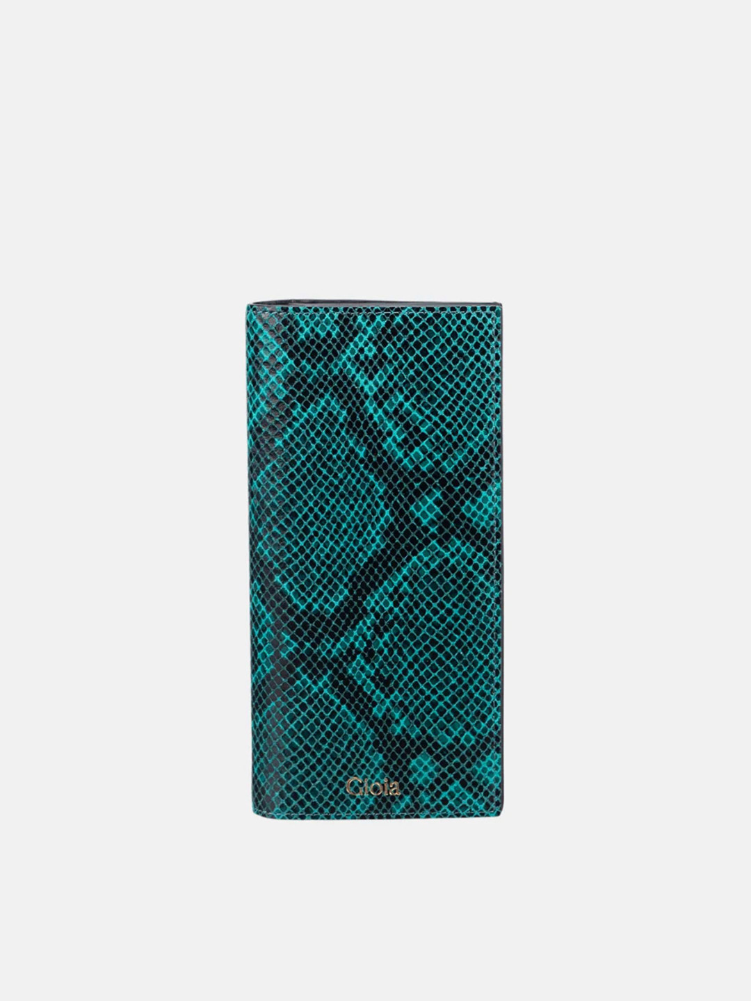 GIOIA Women Green Leather Faux Python Slim Wallet