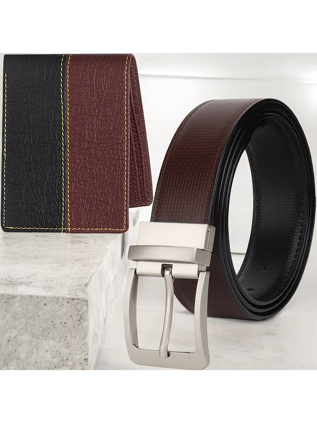 Metronaut Men Luxury Artificial Leather Wallet & belt Accessory Gift Set