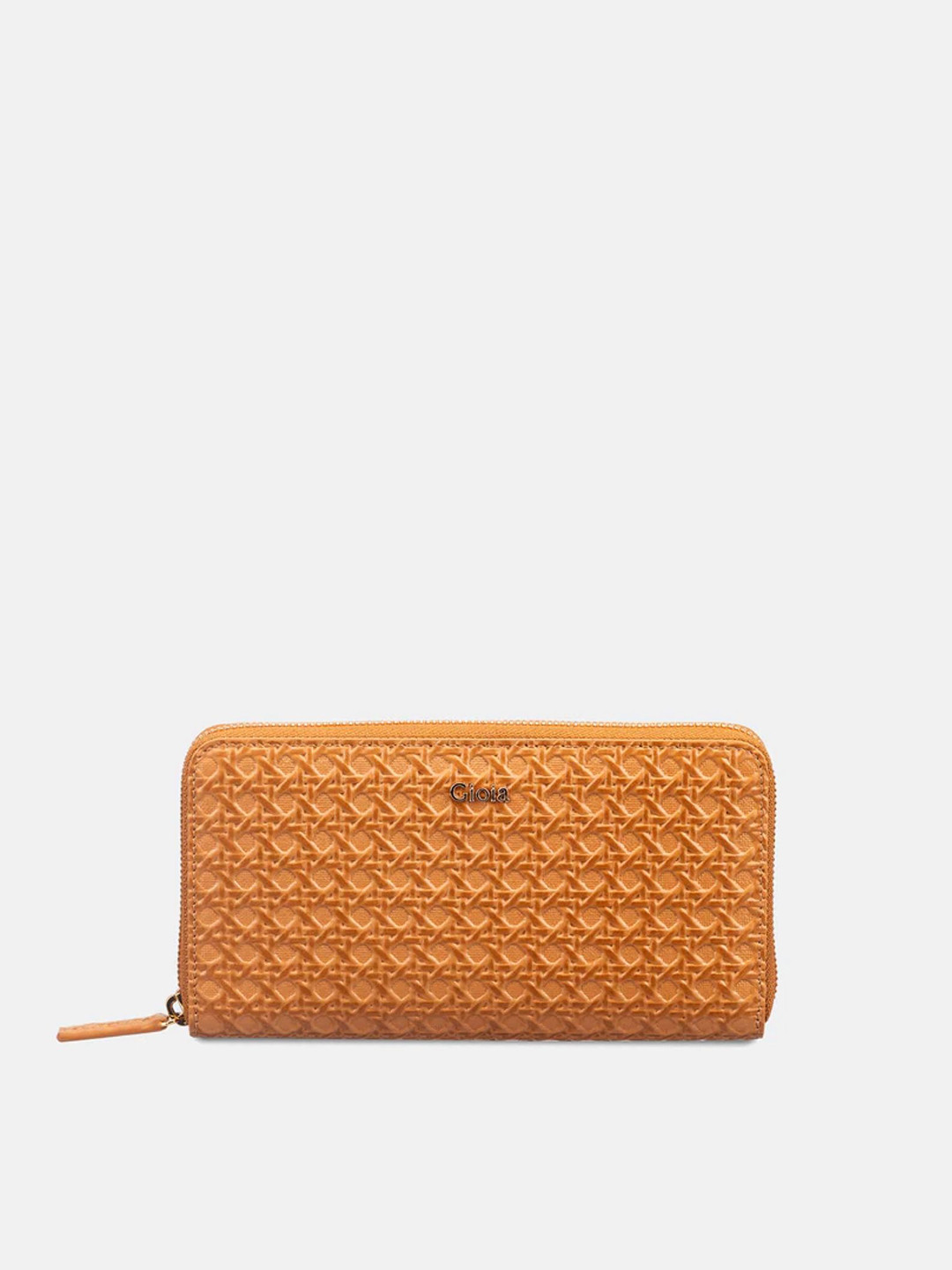GIOIA Women Tan Leather Daisy Ziparound Wallet