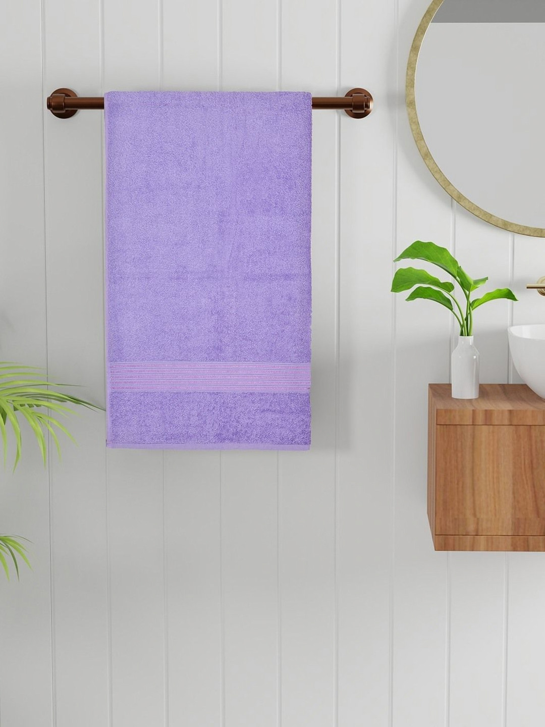Bichauna Purple Cotton 400 GSM Bath Towel