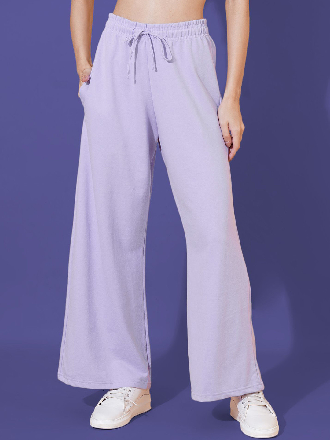 FFLIRTYGO Cotton Loose Fit High-Rise Cotton Wide Leg Trousers