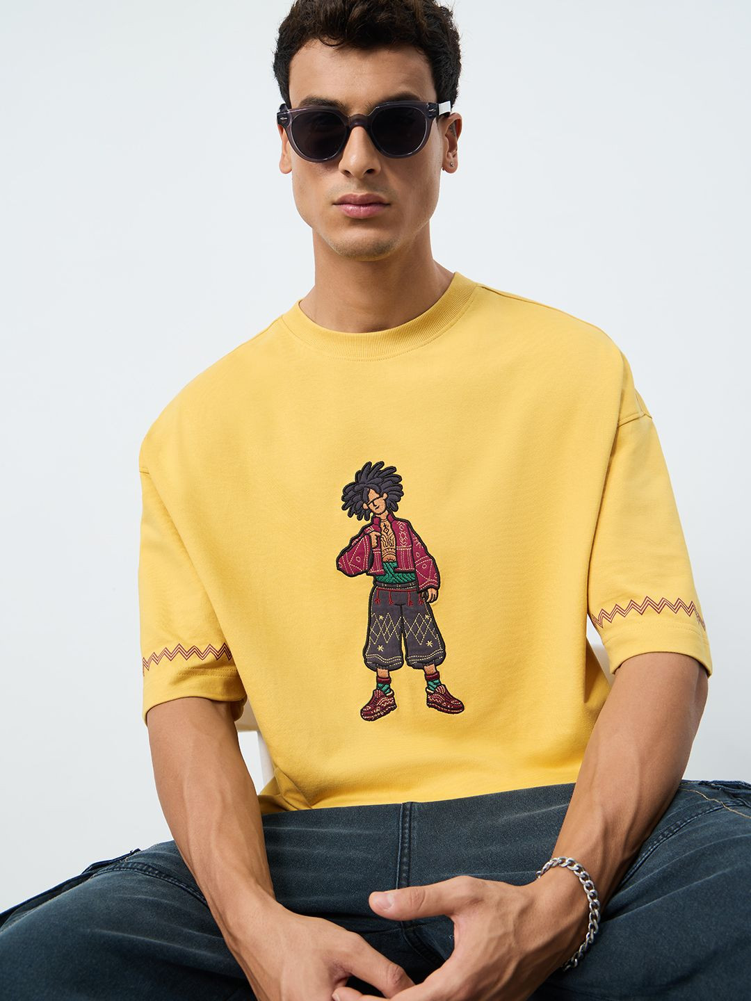 The Souled Store Tribe Men Printed Oversized T-Shirt: