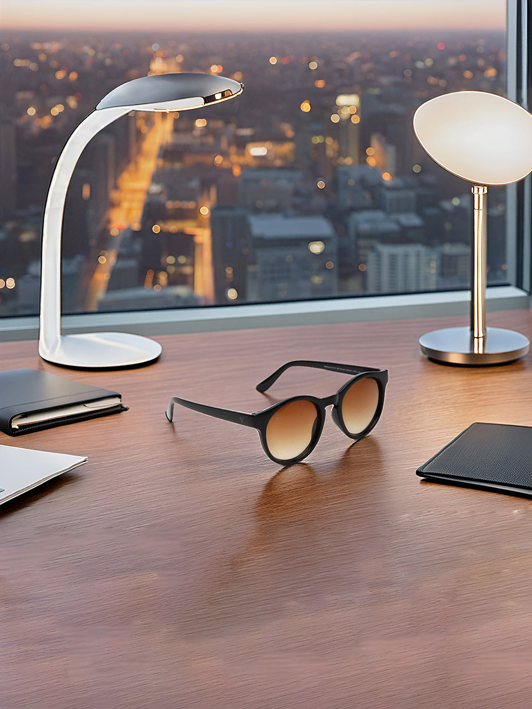 SUNNIES Unisex UV Protected Round Sunglasses SNS-016-C3(L)-Gradient.Brown