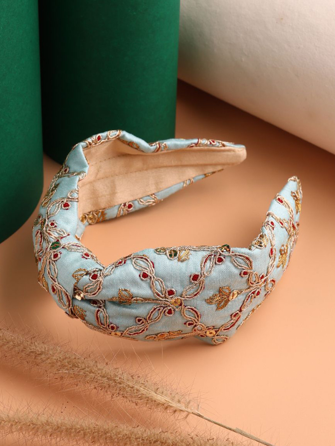 Choko Girls Embroidered Choko Pastel Blue Hair Band