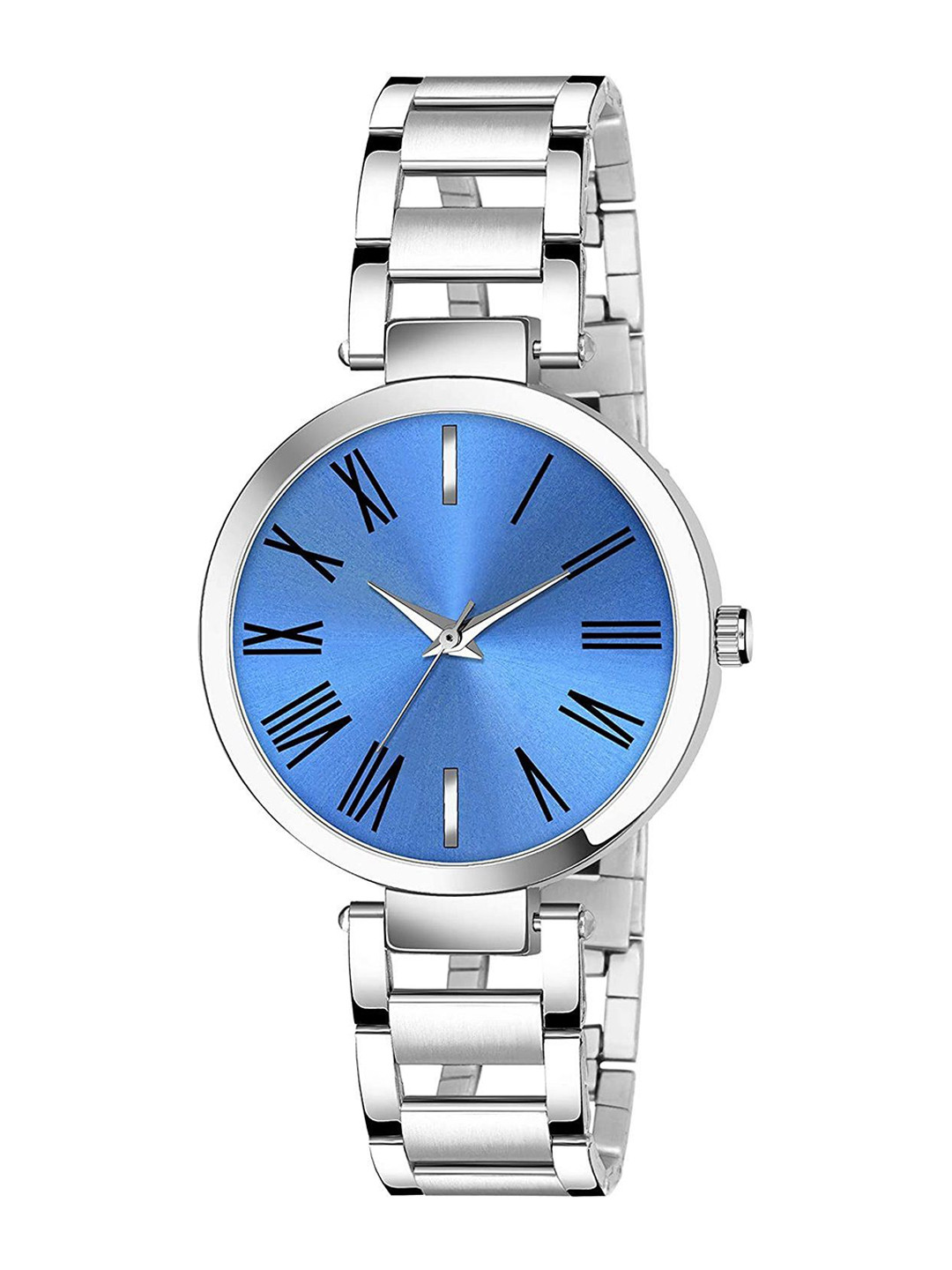Gopal Shopcart Unisex Stainless Steel Bracelet Straps Reset Time Analogue Watch Blue Dial