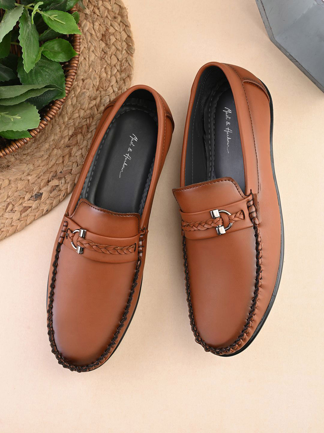 Mast & Harbour Men Solid Round Toe Regular Loafers