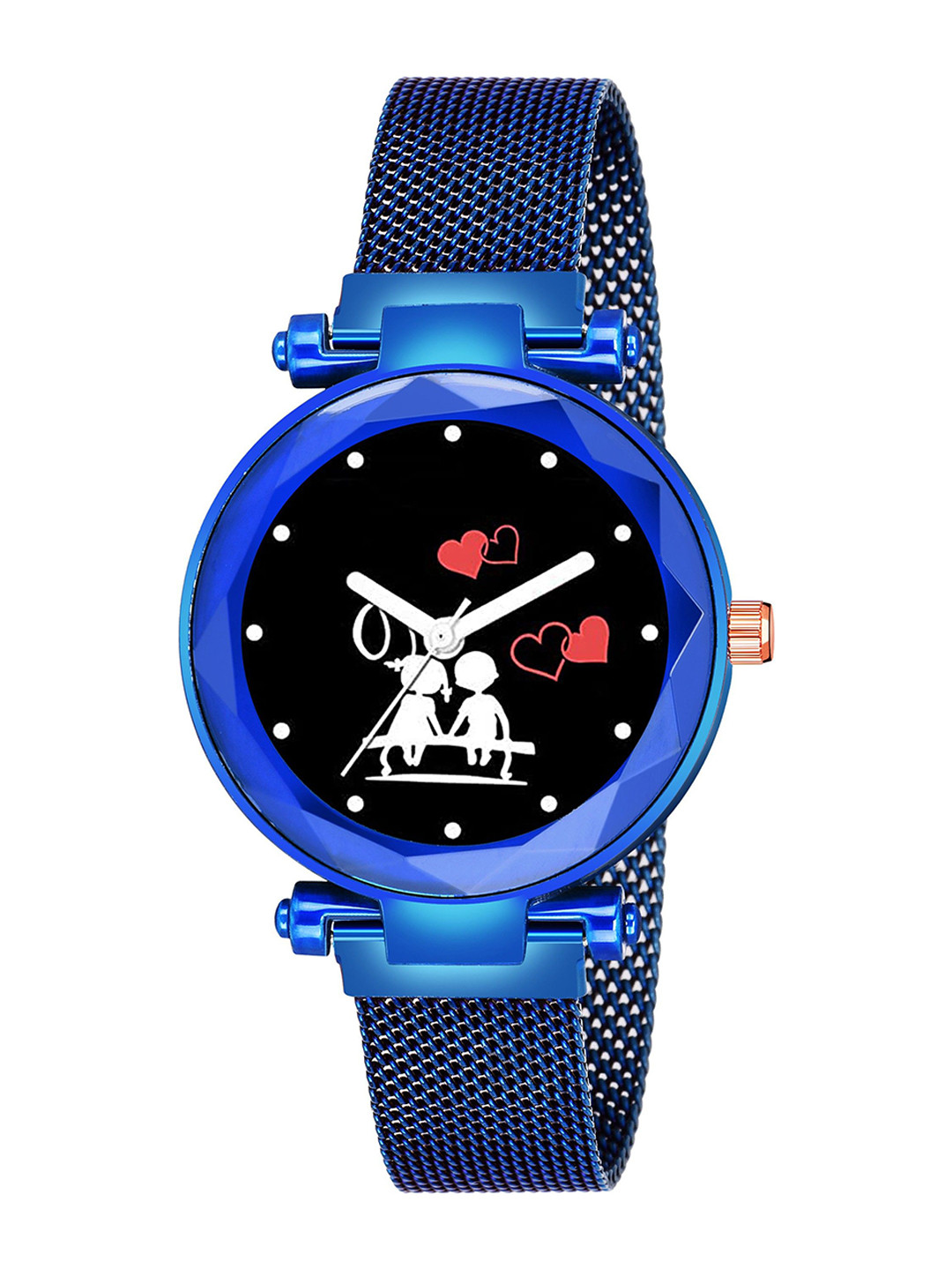 Gopal Shopcart Unisex Printed Dial Analogue Watch GR379BLU Couple Heart M