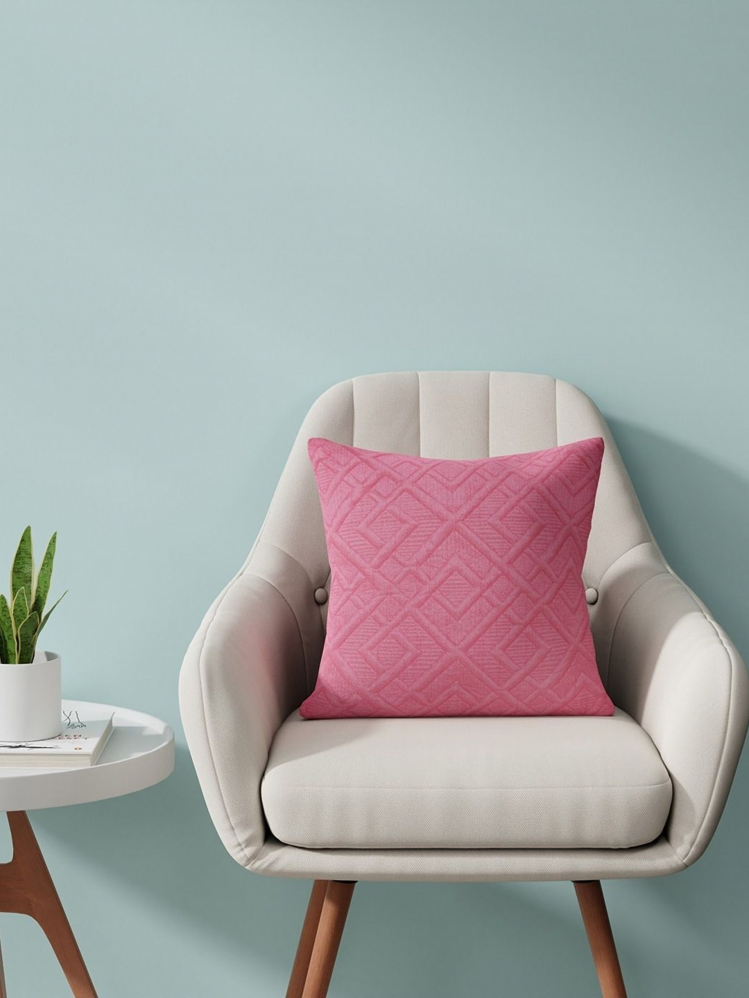 Bichauna Glamour Pink Geometric Square Cushion Covers