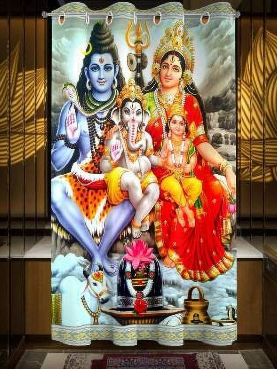 BELLA TRUE Blue And Red Quirky Printed Regular Window Curtain